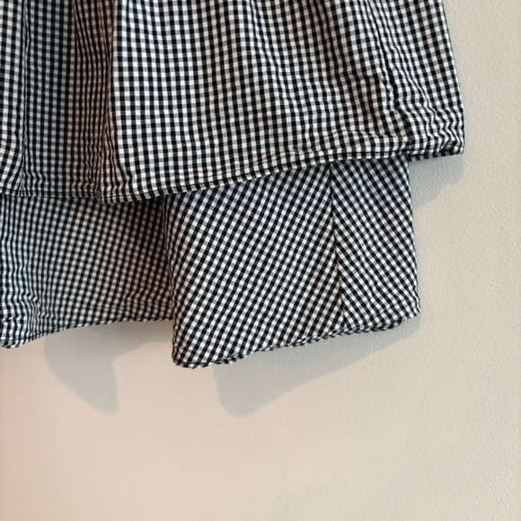 Zara Trafaluc Collection Black Gingham Babydoll Cotton Blouse Top Small Layered - Picture 6 of 9